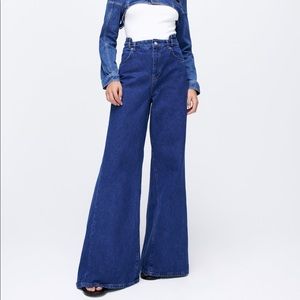 NWT: PURPLE MAGAZINE ZW FLARED WIDE-LEG JEANS